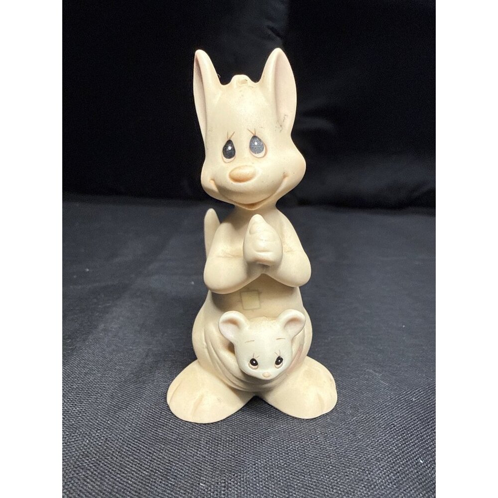 Vintage Ceramic Kangaroo Figurine With Joey - Cute Collectible Animal Decor